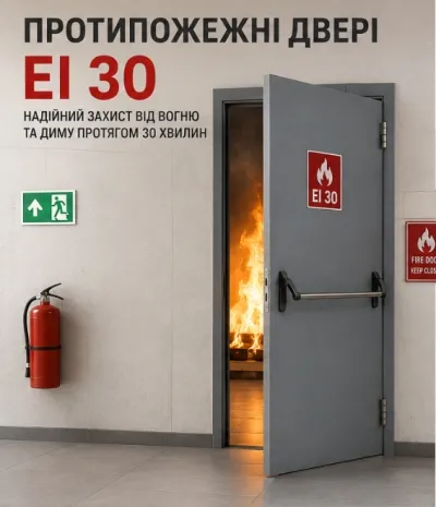 Протипожежні двері EI 30: ефективний захист від вогню та безпечна евакуація