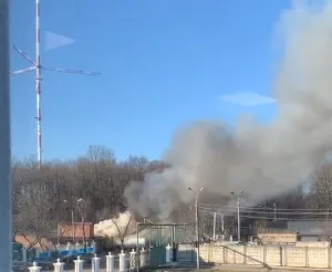 В Виннице возле телевышки пожар (Видео)