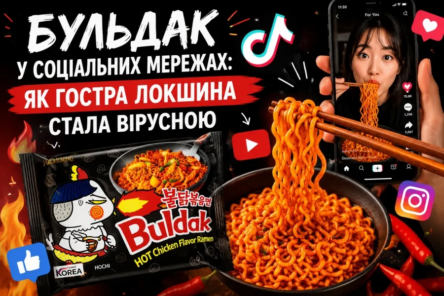 Дівчина їсть гостру локшину бульдак, яка стала вірусним трендом