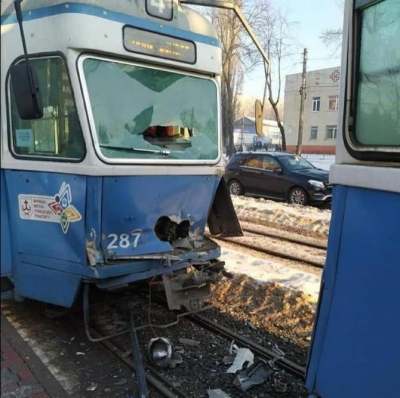 У Вінниці зіштовхнулись два трамваї