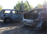 На виїзді з Вінниці вщент вигоріли два автомобілі