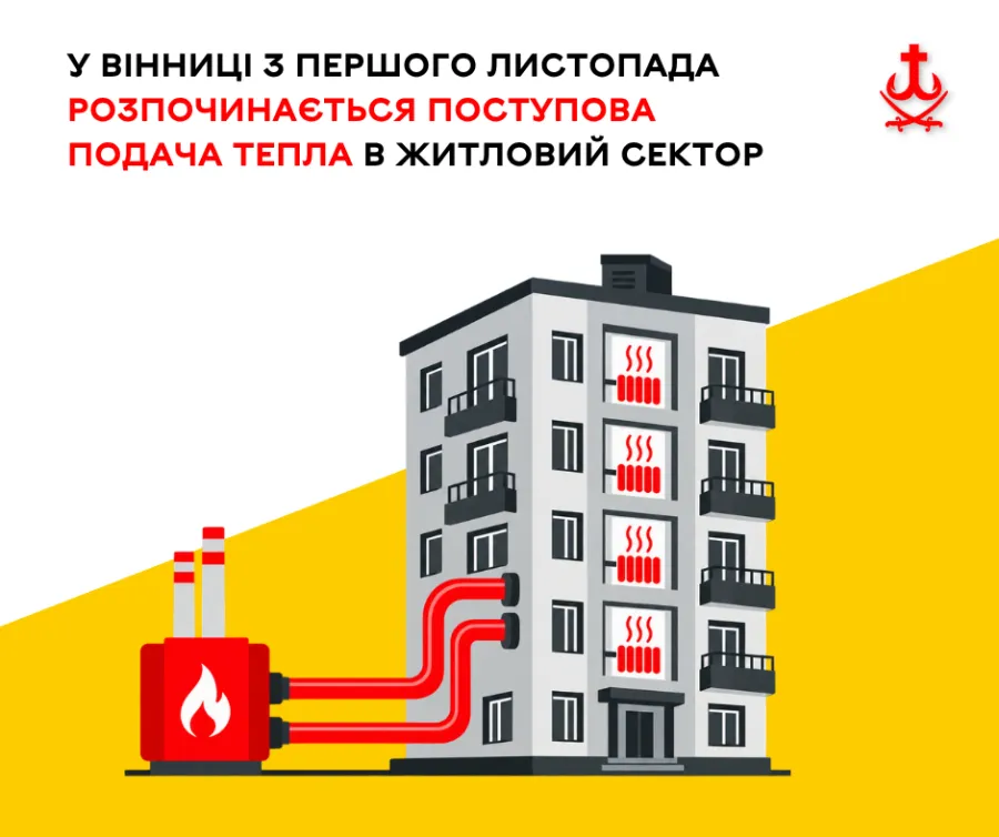У Вінниці з 1 листопада почнуть поетапно подавати тепло до житлових будинків